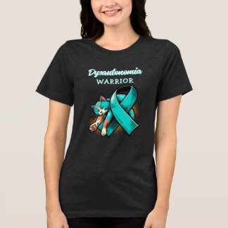 Dysautonomia Warrior | POTS Ribbon and Sleepy Cat Tri-Blend Shirt