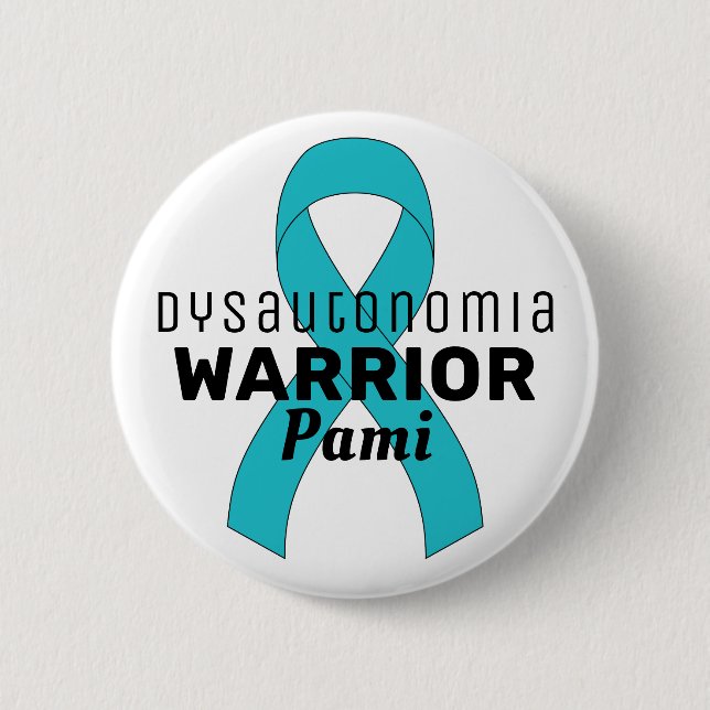 Dysautonomia Warrior Ribbon White Button (Front)