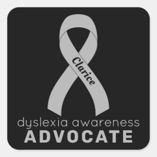 Dyslexia Advocate Black Square Sticker