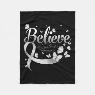 Dyslexia Awareness Butterfly  Fleece Blanket