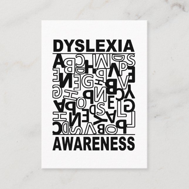 Dyslexia Awareness Dyslexia Teachers Students  Business Card (Front)