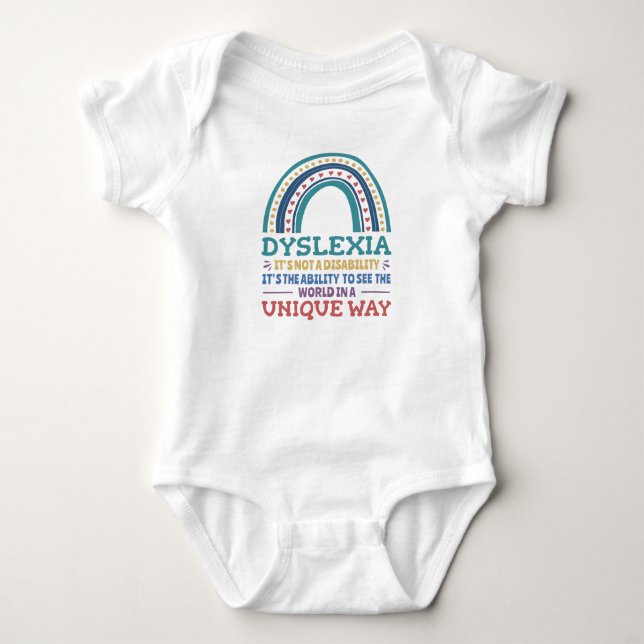 Dyslexia Awareness Dyslexic Baby Bodysuit (Front)