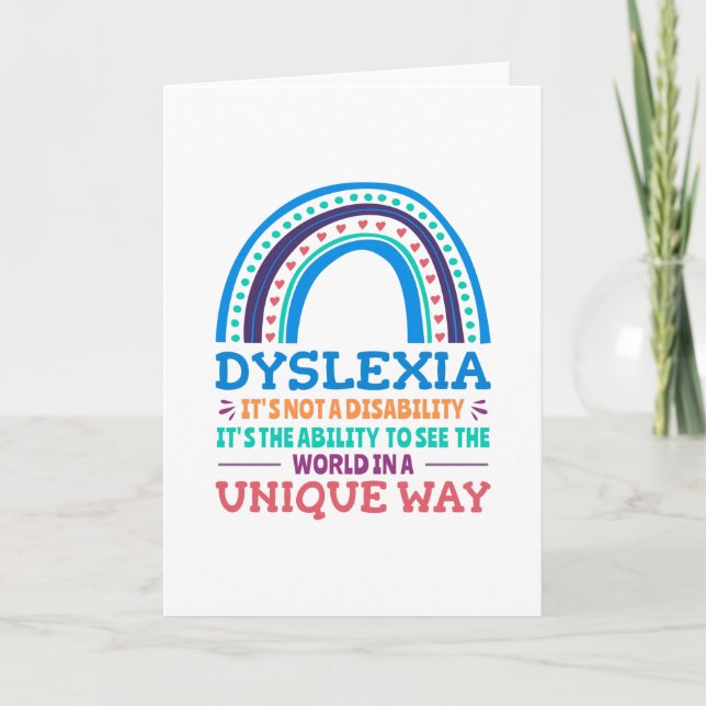 Dyslexia Awareness Dyslexic Card (Front)