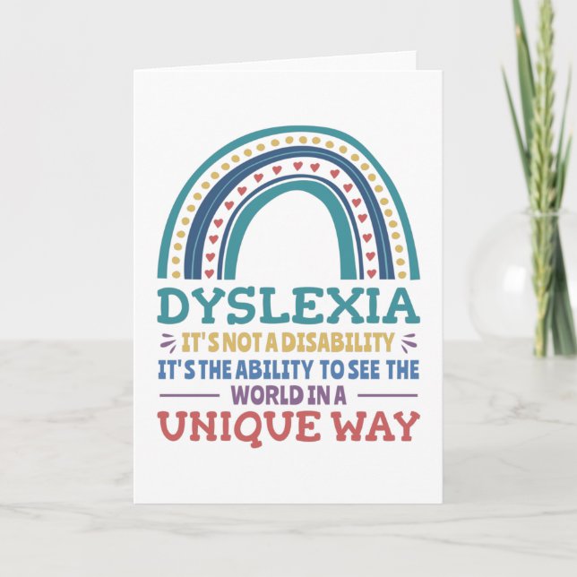 Dyslexia Awareness Dyslexic Card (Front)