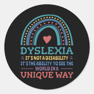 Dyslexia Awareness Dyslexic Classic Round Sticker