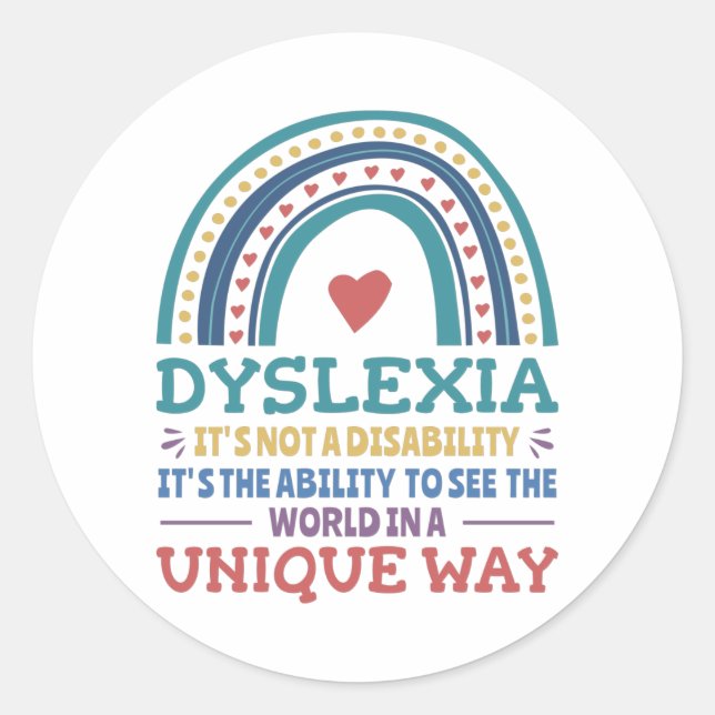Dyslexia Awareness Dyslexic Classic Round Sticker (Front)