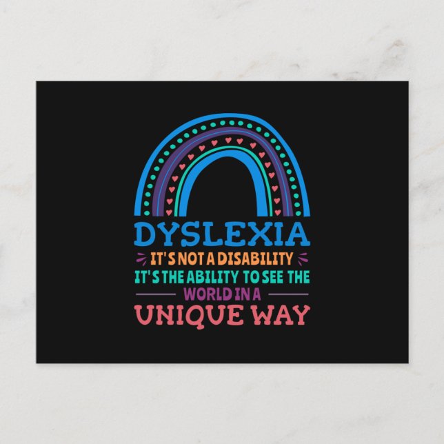 Dyslexia Awareness Dyslexic Postcard (Front)