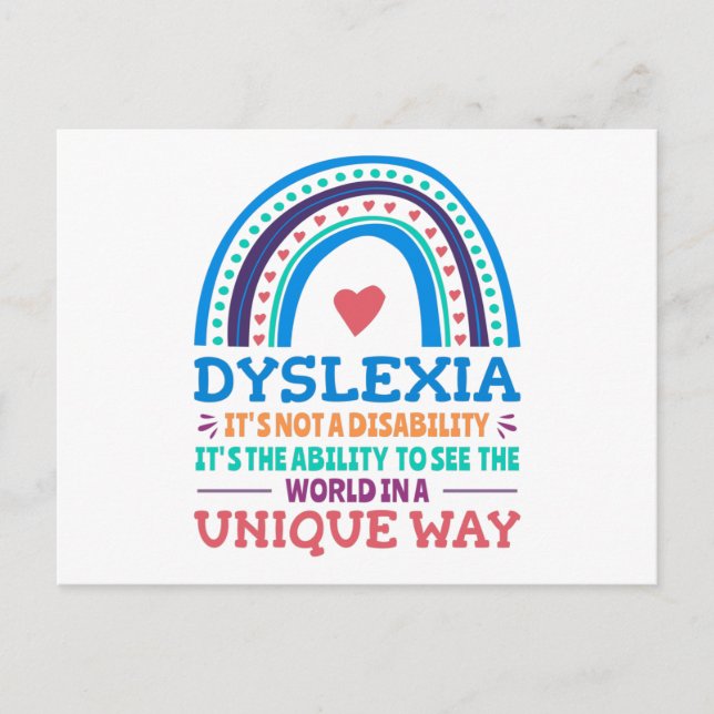 Dyslexia Awareness Dyslexic Postcard (Front)
