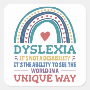 Dyslexia Awareness Dyslexic Square Sticker
