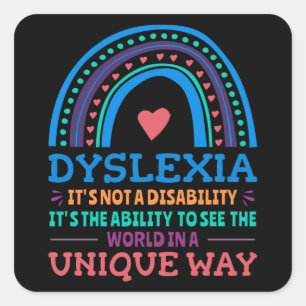 Dyslexia Awareness Dyslexic Square Sticker