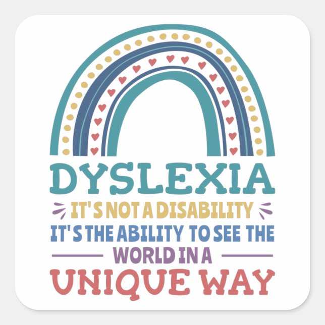 Dyslexia Awareness Dyslexic Square Sticker (Front)