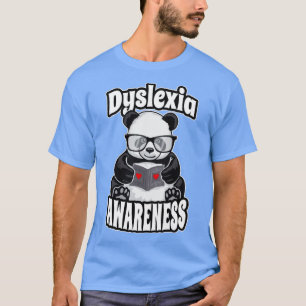 Dyslexia Awareness Dyslexic Therapy Panda Book Rea T-Shirt