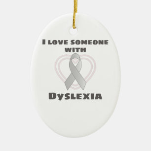 Dyslexia Awareness I Love Someone With Dyslexia Ceramic Tree Decoration