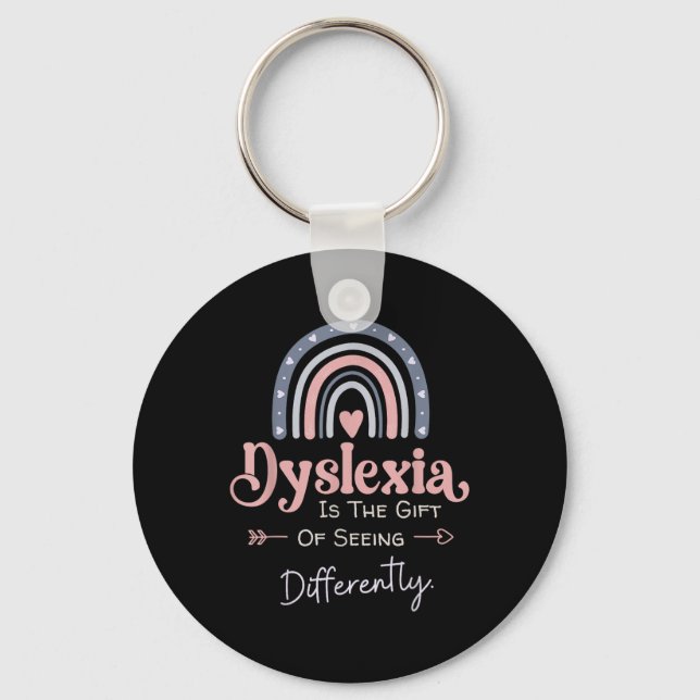 Dyslexia Awareness  Key Ring (Front)