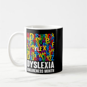 Dyslexia awareness month ribbon silver specialist coffee mug