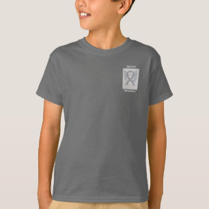 Dyslexia Silver Awareness Ribbon Angel Custom Tee