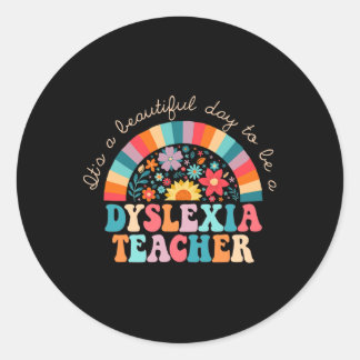 Dyslexia Teacher Retro Dyslexia Sped Therapist Rai Classic Round Sticker