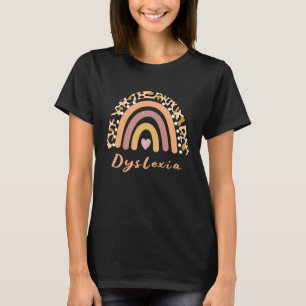 Dyslexia Teacher Therapist Rainbow Leopard Dyslexi T-Shirt