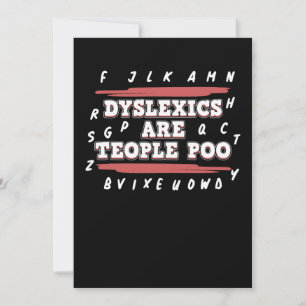 Dyslexics Are Teople Poo Dyslexia Awareness Thank You Card