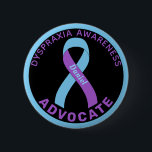 Dyspraxia Awareness Advocate Ribbon Black Button<br><div class="desc">Dyspraxia Awareness Advocate Ribbon Black Button for awareness and support for people fighting dyspraxia.</div>