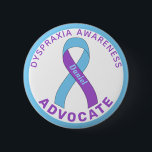 Dyspraxia Awareness Advocate Ribbon White Button<br><div class="desc">Dyspraxia Awareness Advocate Ribbon White Button for awareness and support for people fighting dyspraxia.</div>