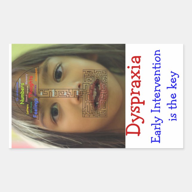 Dyspraxia awareness rectangular sticker (Front)
