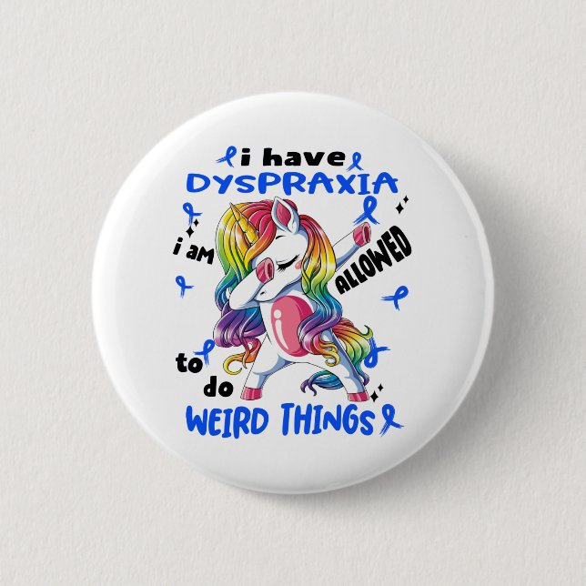 Dyspraxia Awareness Ribbon Support Gifts 6 Cm Round Badge (Front)