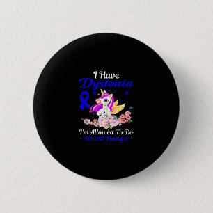 Dystonia Awareness Funny Unicorn Friend Family Sup 6 Cm Round Badge