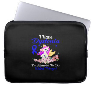 Dystonia Awareness Funny Unicorn Friend Family Sup Laptop Sleeve