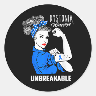 Dystonia Awareness Unbreakabe Warrior Gift Shirt  Classic Round Sticker