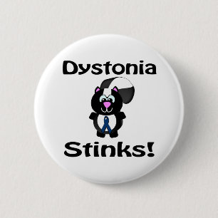 Dystonia Stinks Skunk Awareness Design 6 Cm Round Badge