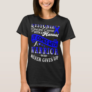 Dystonia Warrior Blue Ribbon Awareness Support T-Shirt