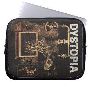 Dystopia - Techno-Dystopian Streetwear Design Laptop Sleeve