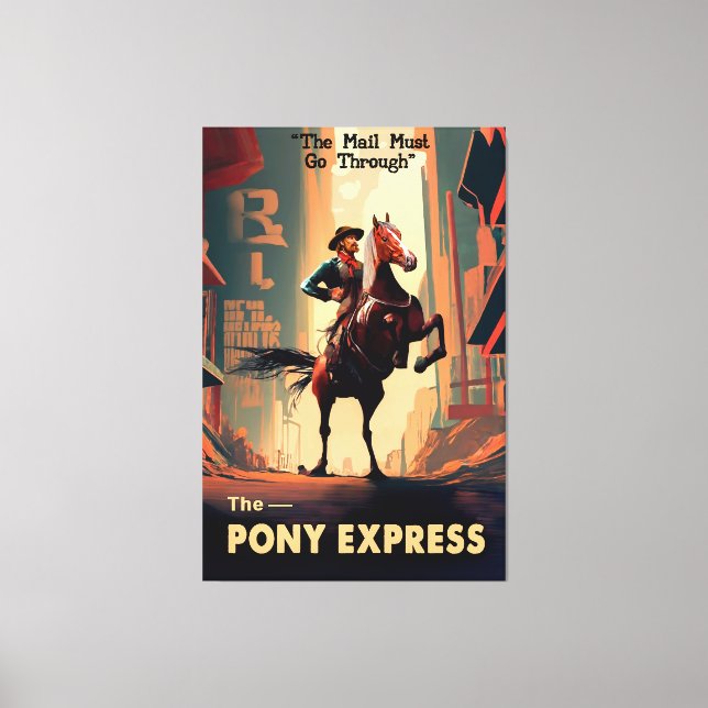 Dystopian Pony Express Rider 2057? Canvas Print (Front)