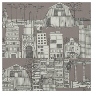 dystopian toile drab fabric