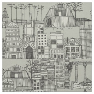 dystopian toile mono fabric