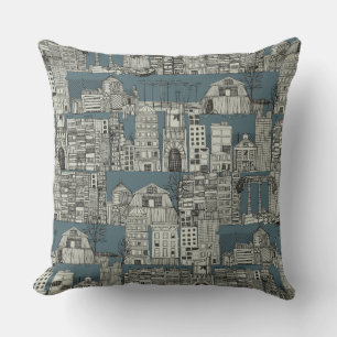 dystopian toile slate cushion