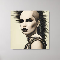 Dystopian Woman Punk Rocker Mohawk and Piercings