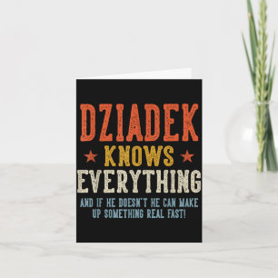 Dziadek knows everything father's day retro card