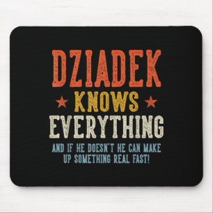 Dziadek knows everything father's day retro mouse pad