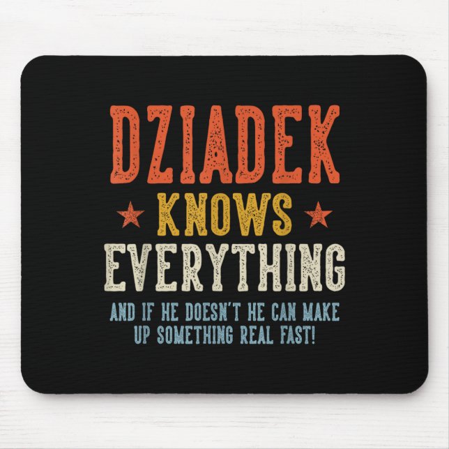 Dziadek knows everything father's day retro mouse pad (Front)