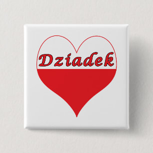 Dziadek Polish Heart 15 Cm Square Badge