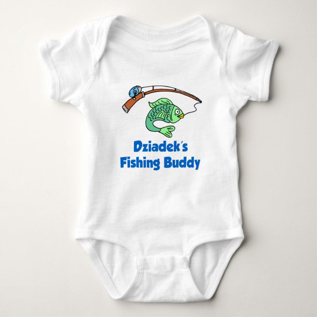 Dziadek's Fishing Buddy Baby Bodysuit (Front)