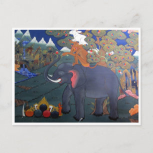 dzong animal art postcard
