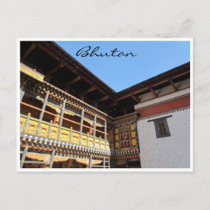 dzong roof paro postcard