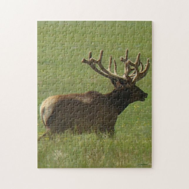 E12 Bull Elk 1 Bull or 2 ? Jigsaw Puzzle (Vertical)