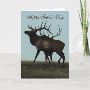 E14 Bull Elk Horns on the Horizon Silhouette Card