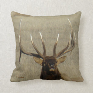 E29 Bull Elk Big Bull Head Shot Cushion