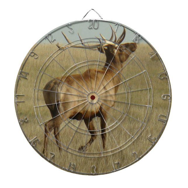 E35 Bull Elk Grass in Horns Dartboard (Front)