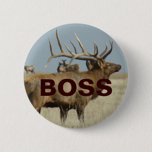 E4 Bull Elk 6 Cm Round Badge